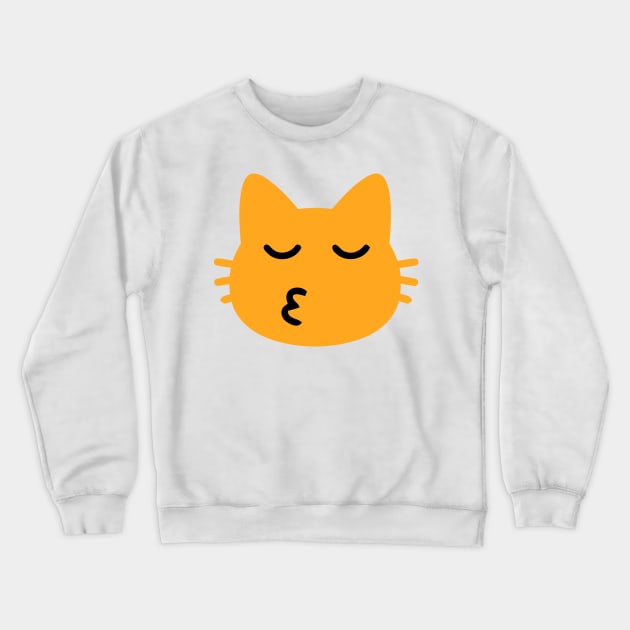 Kissy Cat Face Emoticon Crewneck Sweatshirt by AnotherOne